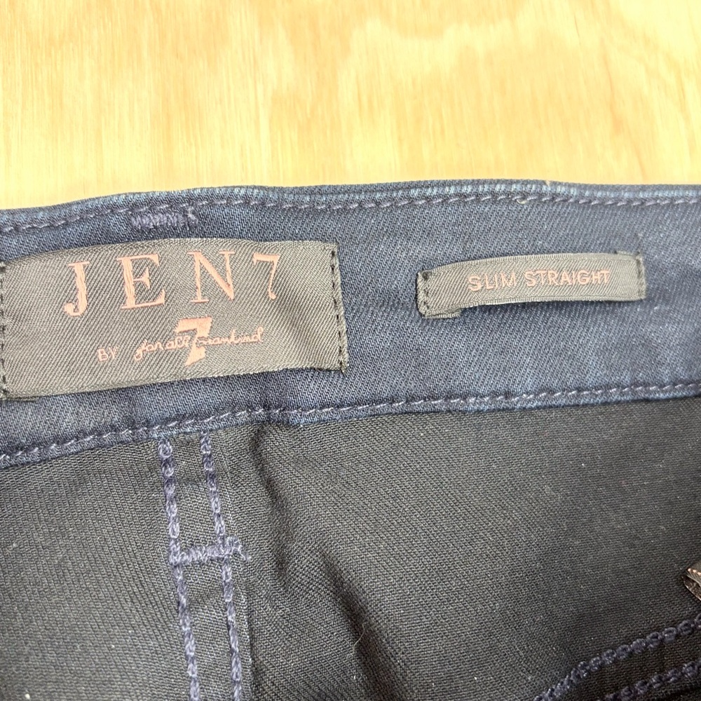 JEN7 by 7 For All Mankind Slim Straight Jeans Blue Stretch Denim Size 6 - Picture 8 of 10